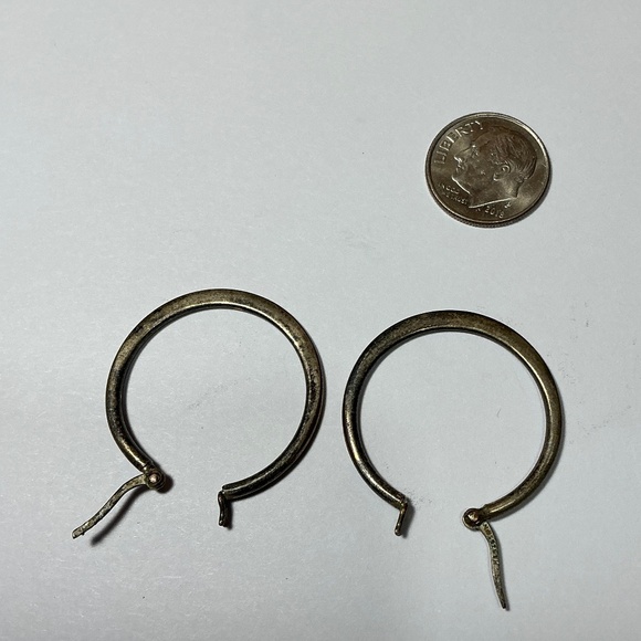 MWS Sterling Silver Hoop Earrings. 1.25 inches long - Picture 4 of 4